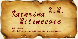 Katarina Milinčević vizit kartica